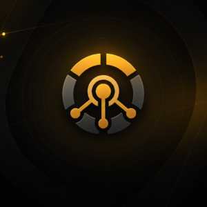 Golden Circuit Emblem in Dark Space linux essensials